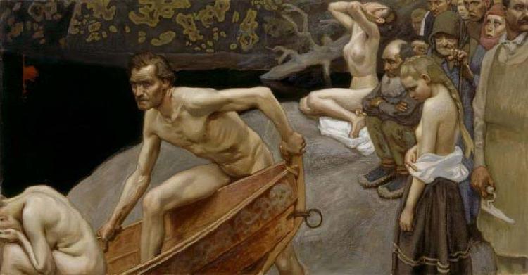 Akseli Gallen-Kallela By the River of Tuonela, study for the Juselius Mausoleum frescos oil painting image